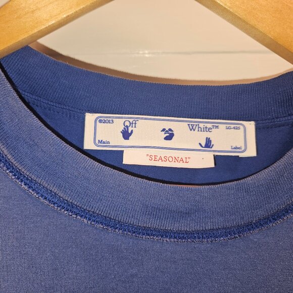 Off-White Wave Off Raw Slim Logo T-Shirt BNWT $675.03 [Size XS] - Picture 3 of 9